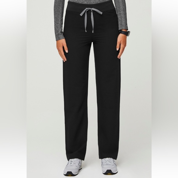 Figs Pants - Women's FIGS High Waisted Livingston Basic Scrub Pants-Size L-Black